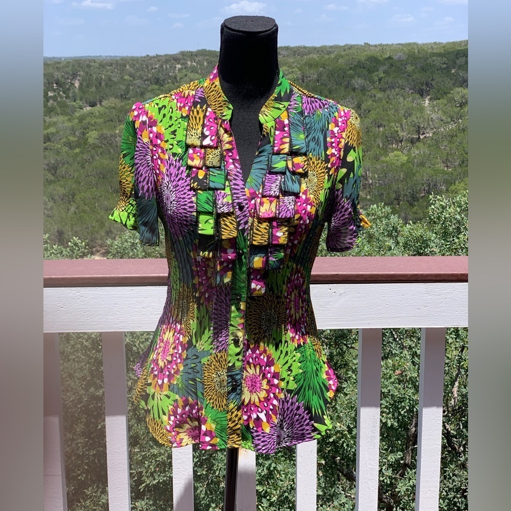 Multicolored Floral Button Down Shirt - Picture 2 of 8